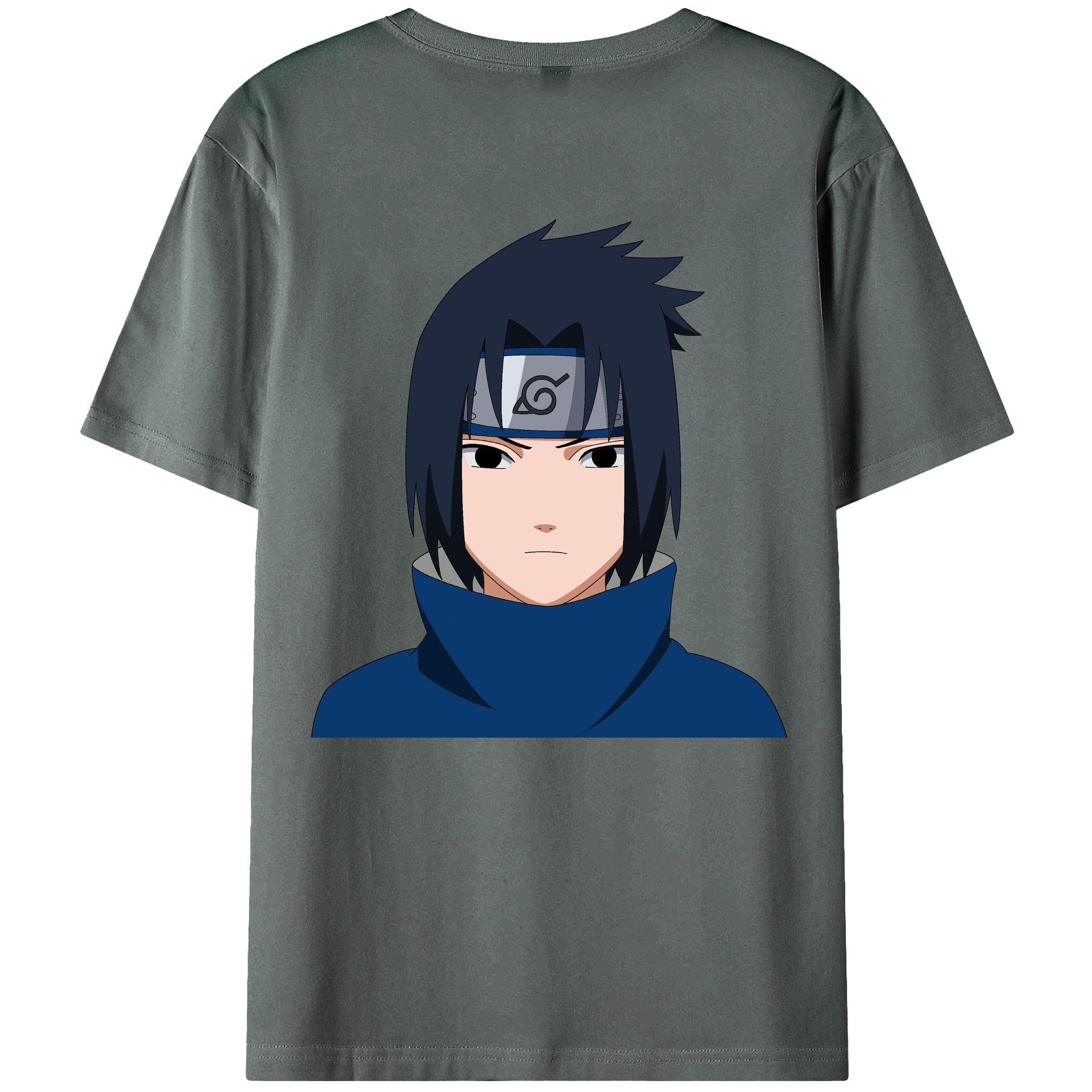 （画像用） NARUTO -ナルト- うちは サスケ Uchiha Sasuke 綿100％ メンズ半袖Tシャツ（バックプリント） 通気性